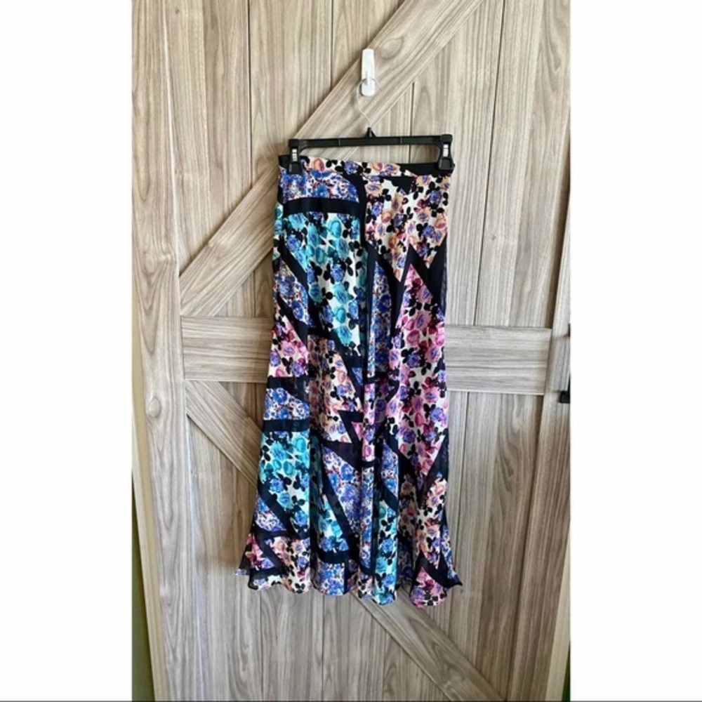 Topshop Womens flowy maxi skirt multi colored